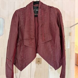 C. Luce oxblood Textured Blazer